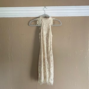 Lace High neck tight dress